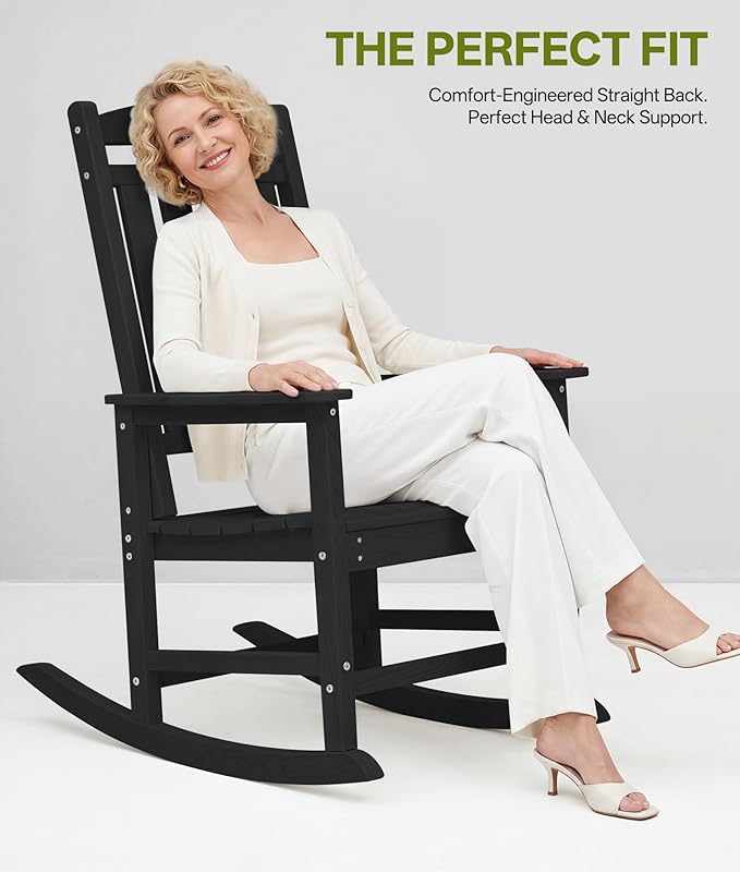 Outdoor Adirondack Rocking Chairs All-Weather HDPE Patio Rocker Chair