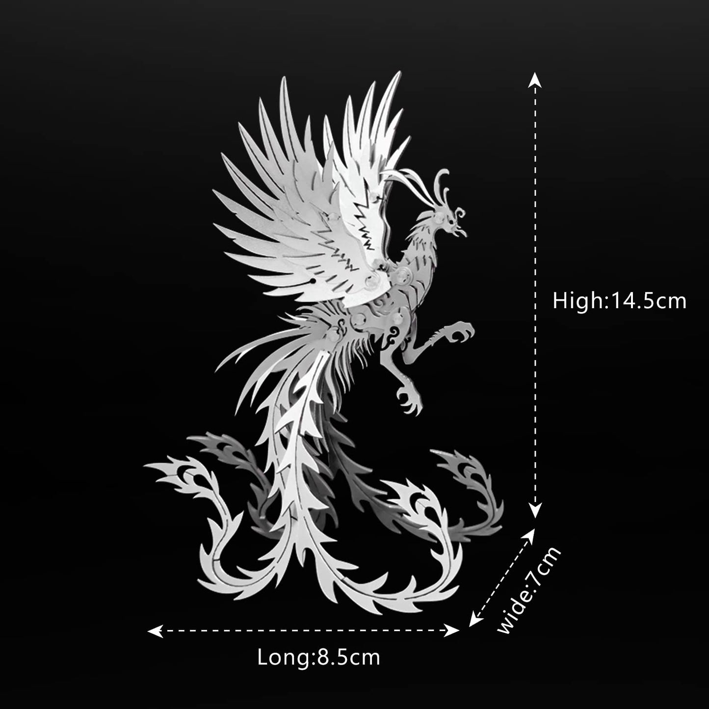 3D Metal Model Kits, Mechanical Undead Bird 3D Metal Puzzle,Steel Mythology Animal Series DIY Brain Teasers Simple 3D Puzzles Home Decor Art Craft Gifts Toys for Adult
