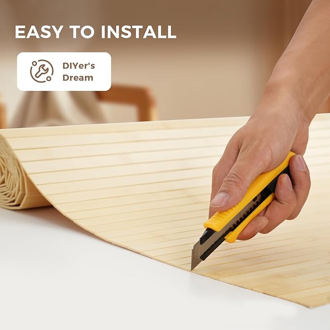 OUZUGIE 1 Pack 96x48 Inch Natural Bamboo Wall Panel – Raw Pole Wrap Paneling