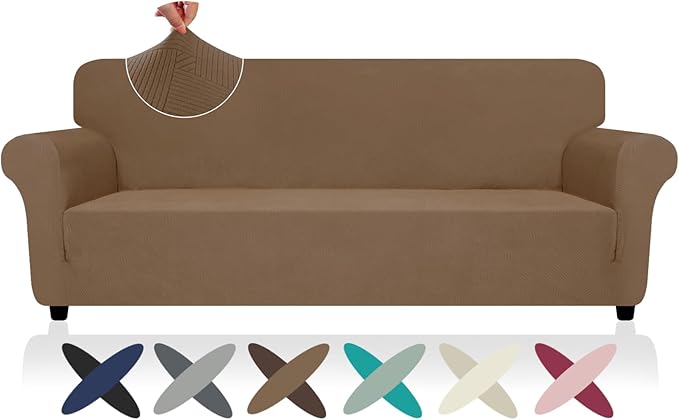ZNSAYOTX Oversized Super Stretch Couch Cover, New Striped Sofa Covers