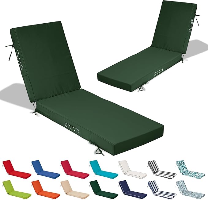 72x21x4in Lounge Cushions for Outdoor Furniture, Outdoor Lounge Chair Cushions