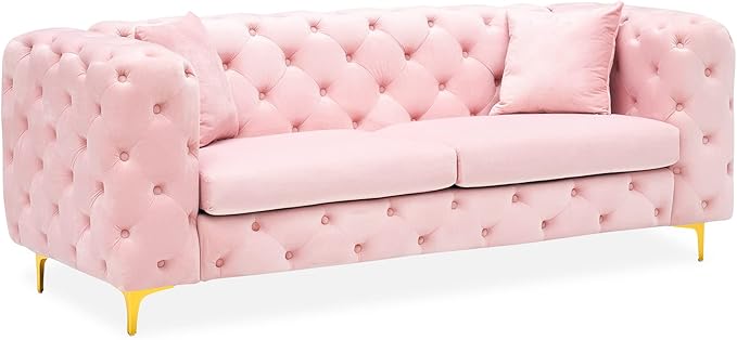 DAMAIFROM 75" Sofa Couch Mid Century Modern Velvet Couch Tufted Button Sofa