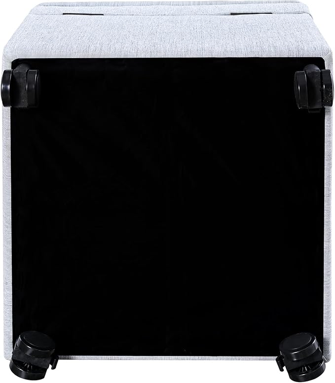 Adeco 17.5 inch Square Storage Ottoman