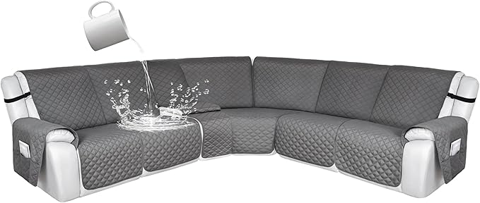 HDCAXKJ 100% Waterproof Reclining Sectional Couch Covers L Shape Recliner Sofa