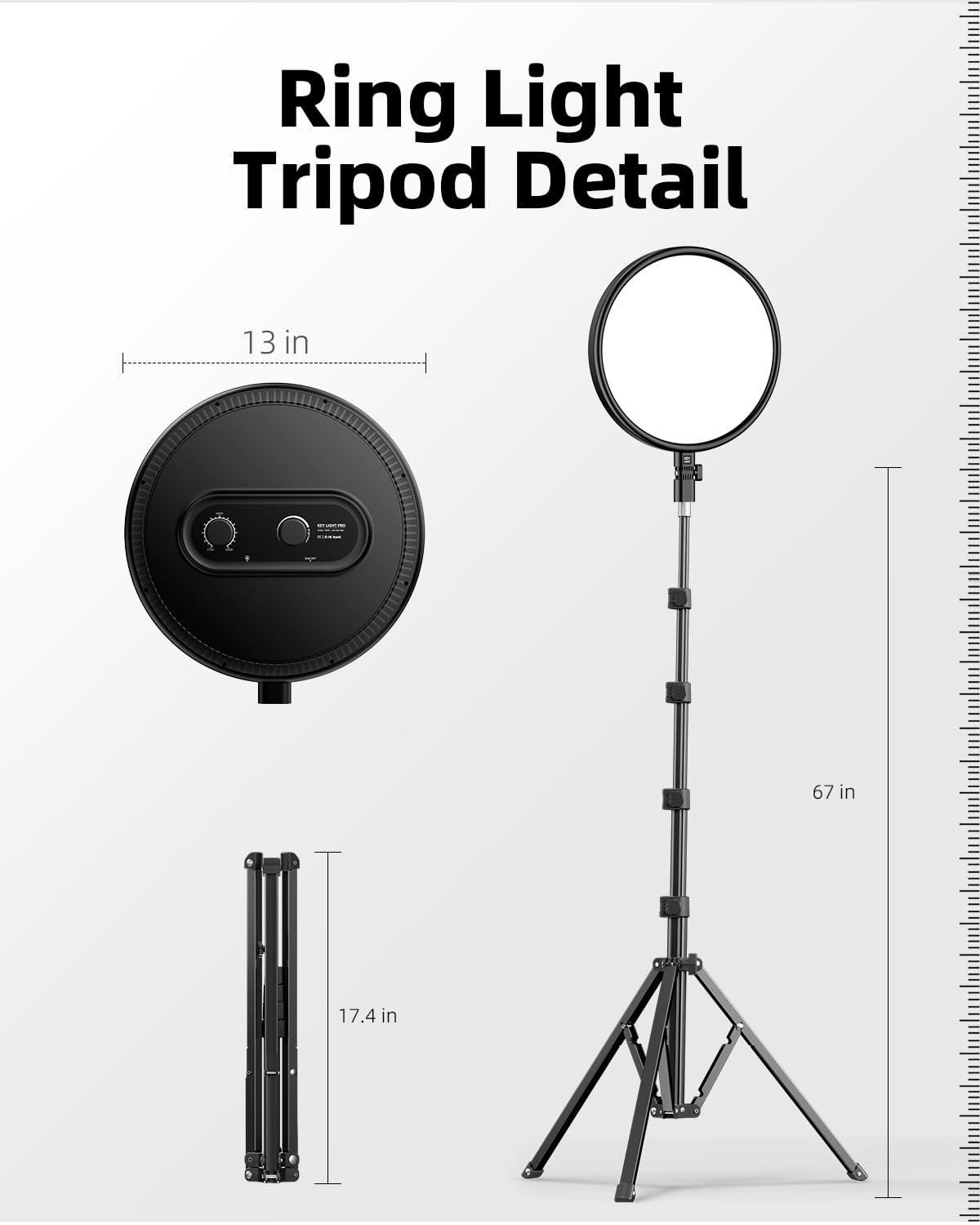 Weilisi Large Ring Light with 72" Tripod Stand, 6500K Full-Screen Selfie Ring Light for Live Stream, YouTube, TikTok, Video Recording, Photography, Ring Light Tripod for iPhone/Phone with Remote