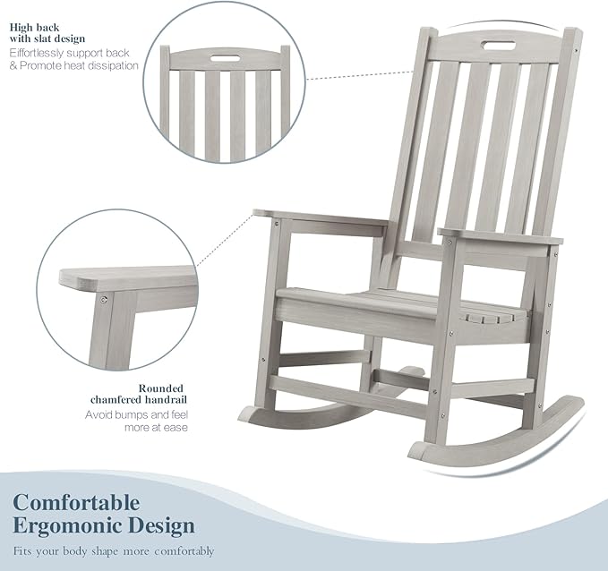 Psilvam Oversized Outdoor Rocking Chair,