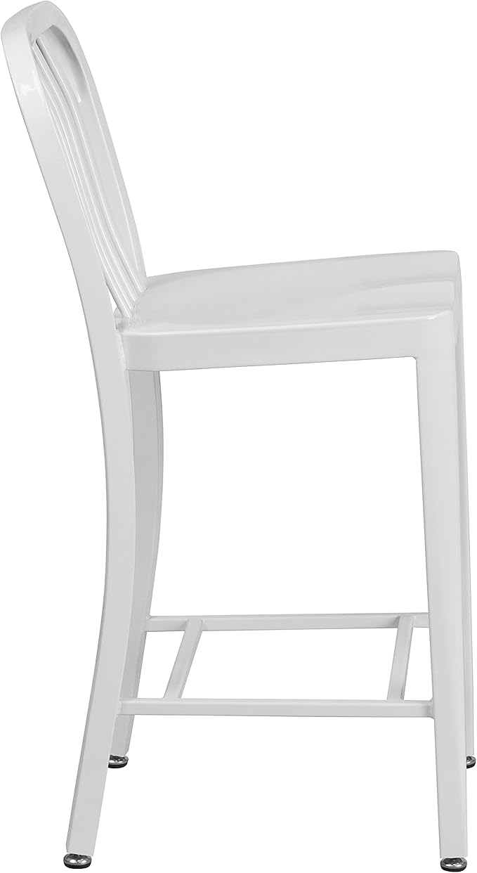 Flash Furniture Gael Commercial Grade 2 Pack 24" High White Metal