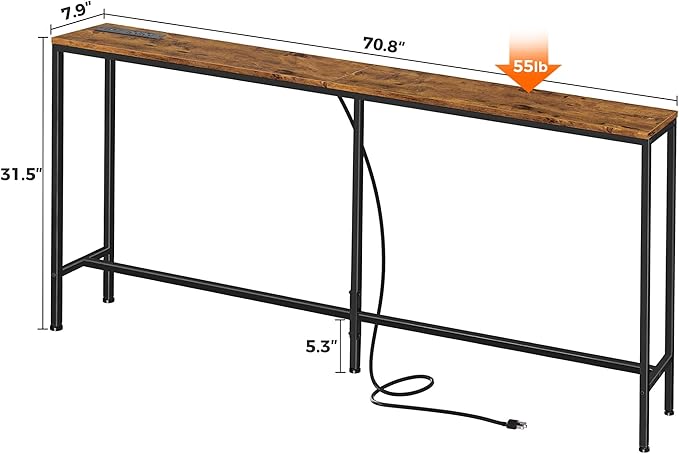 SUPERJARE 70 Inch Console Table