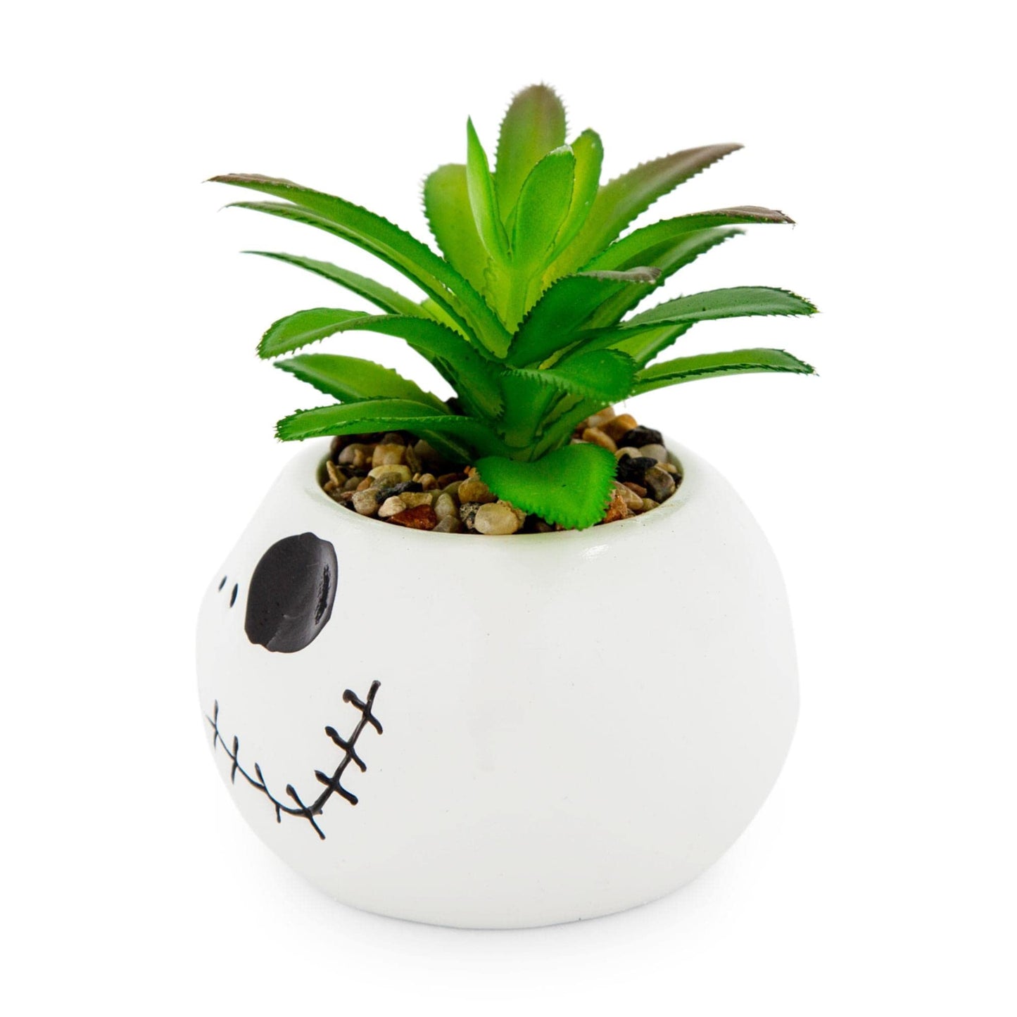 Disney The Nightmare Before Christmas Jack Skellington 3-Inch Ceramic Mini Planter with Artificial Succulent | Small Flower Pot, Faux Indoor Plants for Desk Shelf, Home Decor Trinket Tray