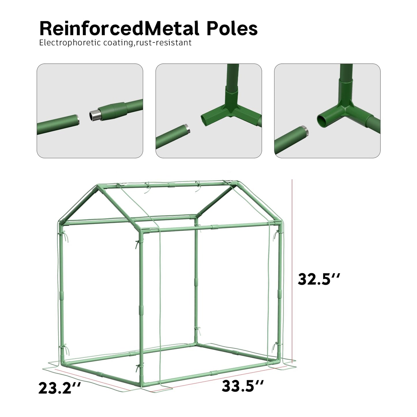 Awvlvwa Mini Greenhouse for Indoor Outdoor Plants, Tabletop Portable Green House with Roll-up Zipper Door ,Small Grow Plant House Tent with Transparent PVC Cover 33.5”(L) x23.2”(W) x32.5”(H)