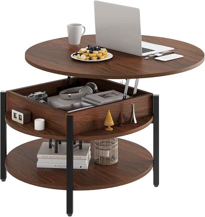 FABATO Round Lift Top Coffee Table