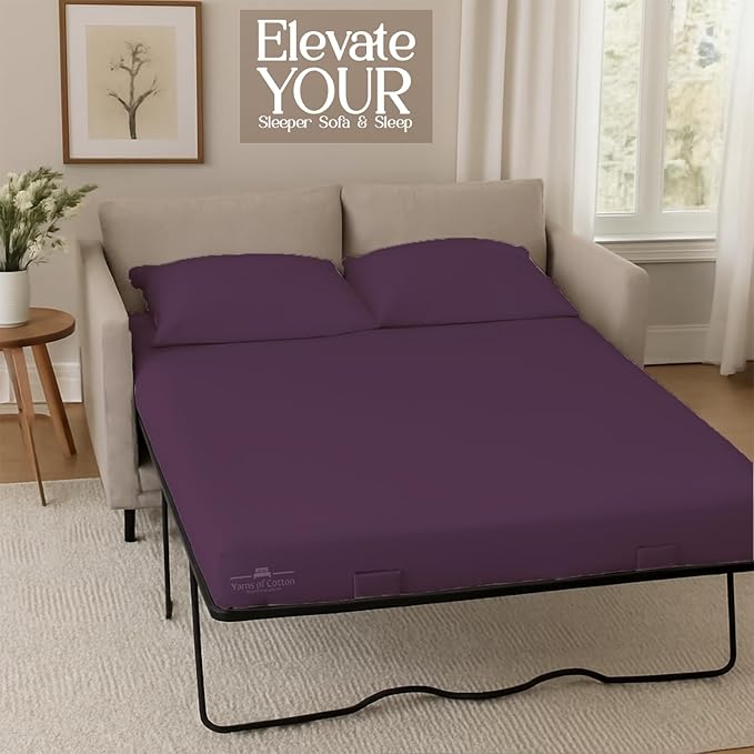 Sleeper Sofa Bed Sheet, 100% Cotton 400 Thread Count, 4 Piece Set, Deep Pocket
