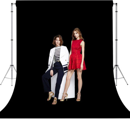 Black Photo Backdrop for Photoshoot Black Background for Photography Photo Backdrop Curtain for Party 8 x 10 FT