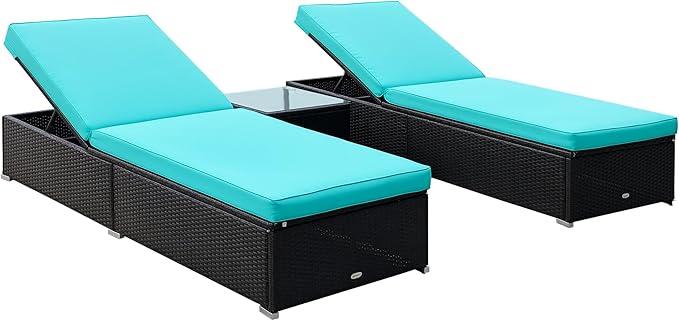 Outsunny Chaise Lounge Chair Set of 2