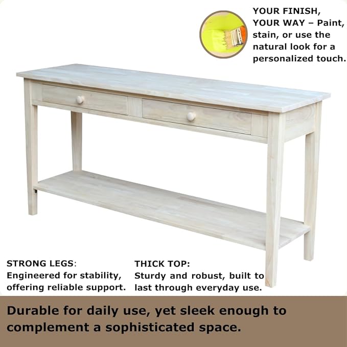 IC International Concepts Spencer Server Extended Length Console Table