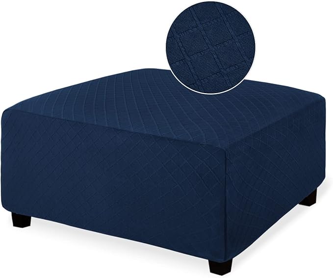NeColorLife Ottoman Cover Rectangle Oversize Slipcover Stretch Footrest Stool