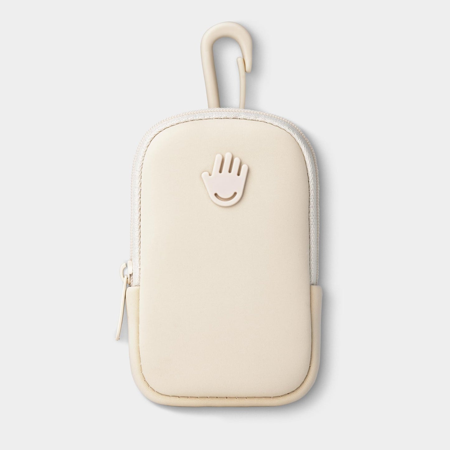 Touchland Touchette Zippered Pouch with Snap Hook – Attachable Bag Accessory Compatible with 1 FL OZ Hand Sanitizer – Ivory