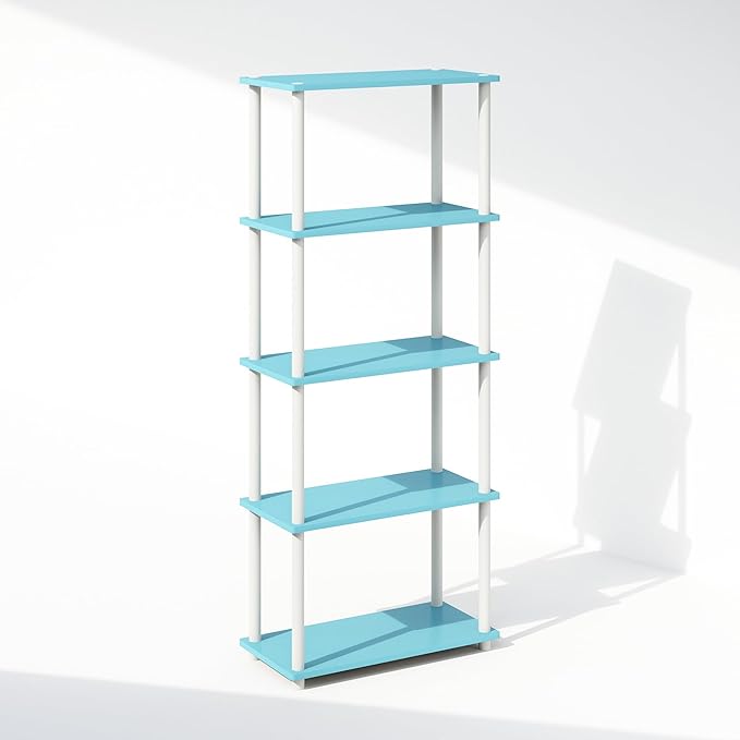 Furinno Turn-N-Tube Book Shelf, 5-Tier Bookshelf, Bookcase
