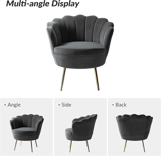 HULALA HOME Modern Velvet Accent Chair
