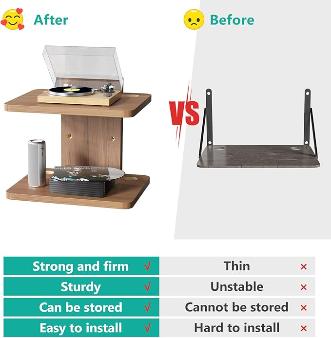 WALI Floating TV Shelf, 2 Tier Projector Shelf