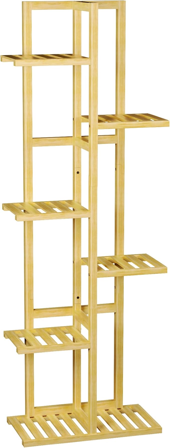 ROMGUAR CRAFT 6 Tier Bamboo Plant Stand Indoor, Wood Tall Flower Holder Corner