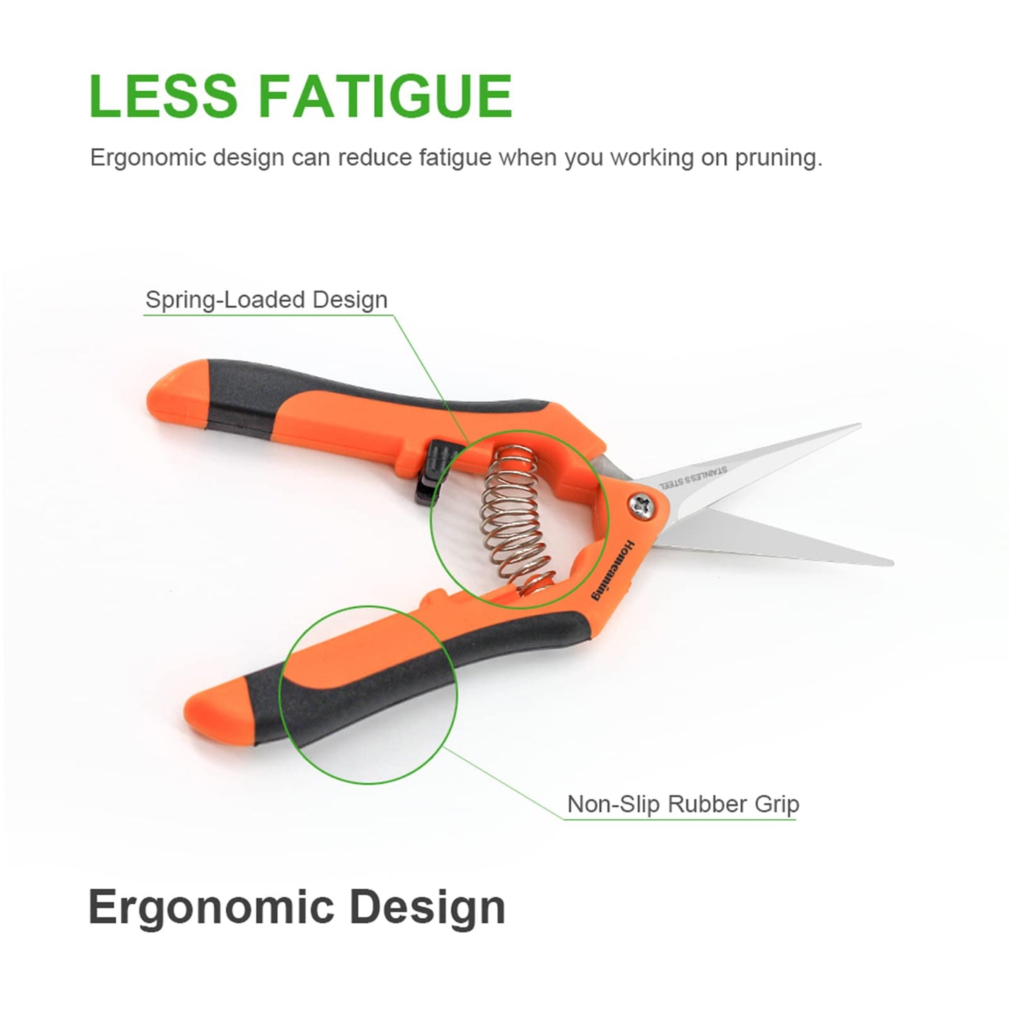 HOMEANING 6 Packs Garden Pruning Shears with Straight Blades Trimming Scissors, Gardening Hand Pruning Snips Titanium Coated Precision Bonsai Pruning Shears, Convenient Flower Cutters (Orange)