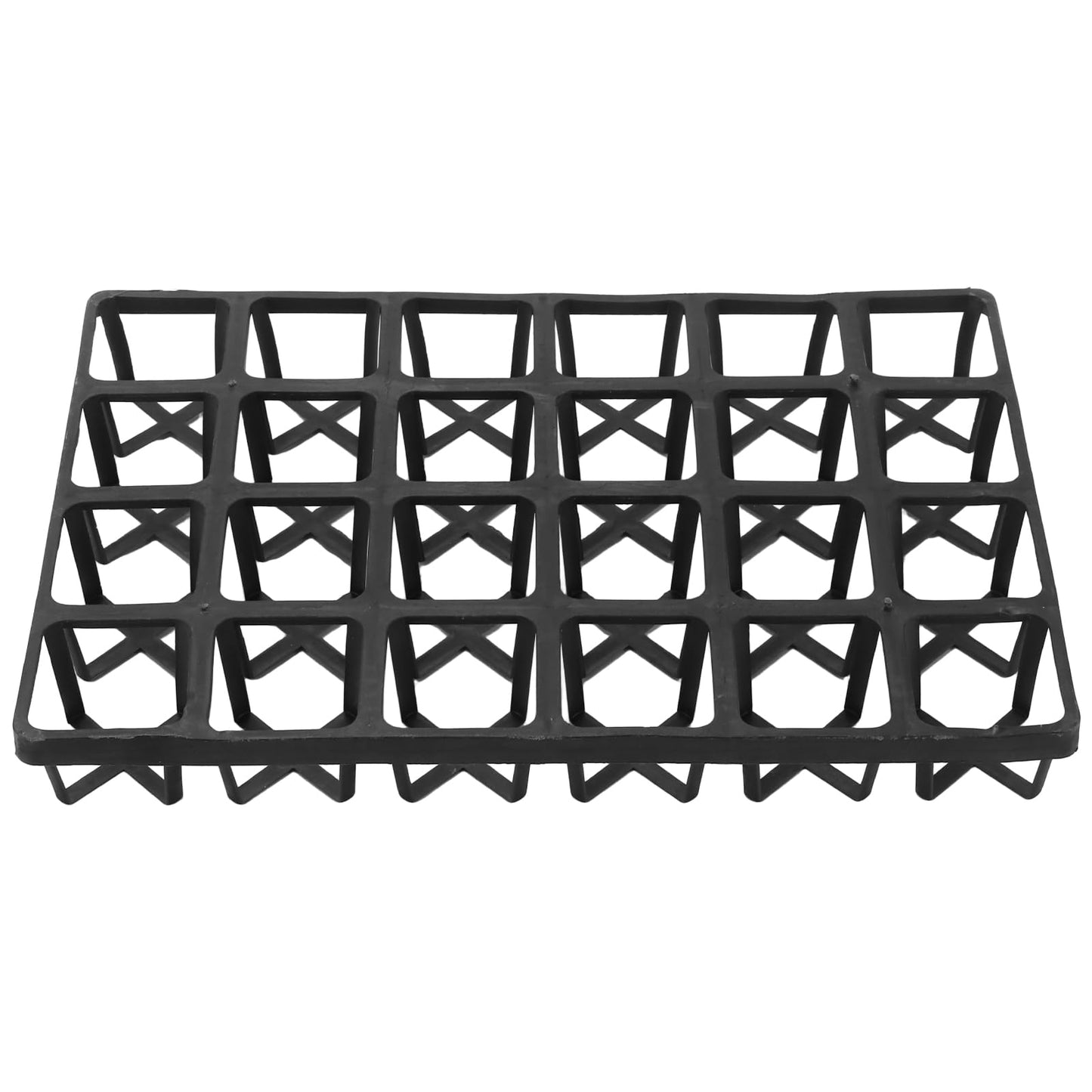 SINJEUN 12 Pack Square Nursery Pot Tray with 24 Holes, Black Plastic Nursery Trays for Carrying Small Plant Pots