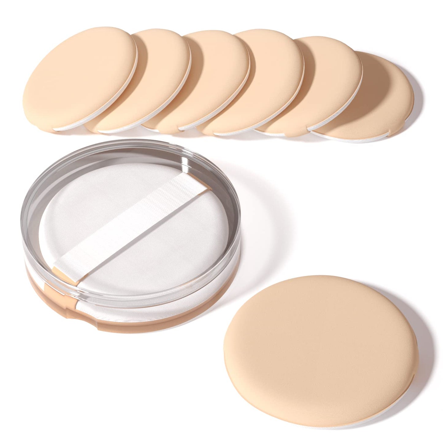 MOHOPE 8Pcs Air Cushion Makeup Sponges for Foundation with Portable Box | Latex-Free Blending Sponge for Liquid, Cream, Foundation and Powder | Round Powder Puff | Mix