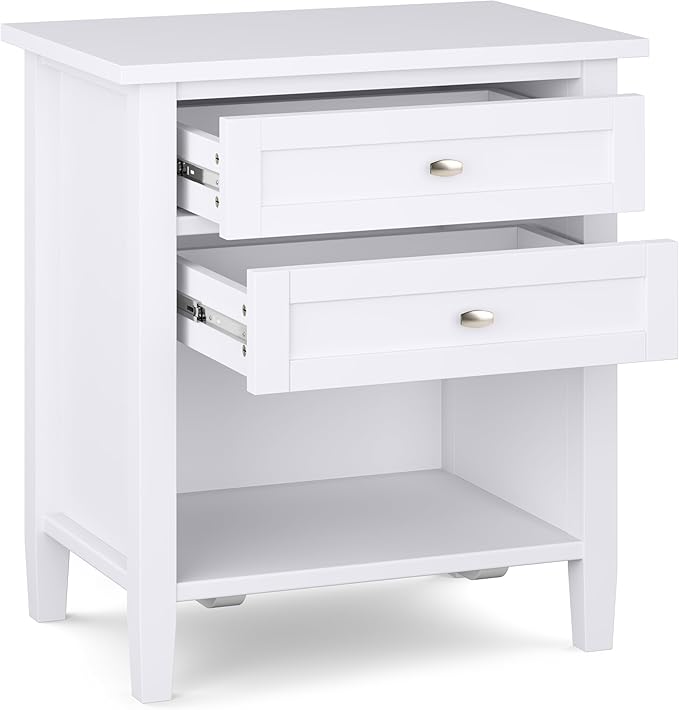 SIMPLIHOME Warm Shaker Solid Wood 24 inch Wide Transitional-Style Bedside