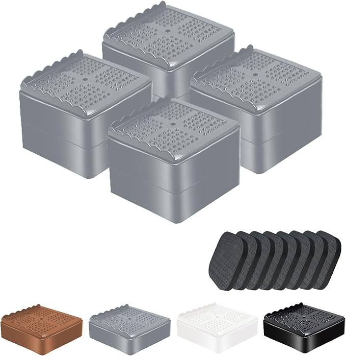 shouwuhho Furniture Risers, 4 Pack Bed Risers