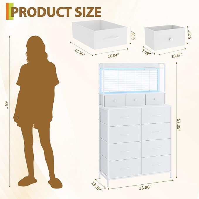 Jojoka Smart Dresser for Bedroom