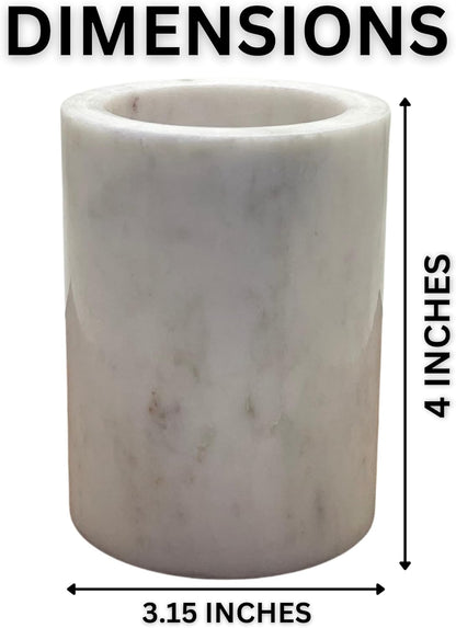 Natural Marble Pencil Pen Holder Stand for Desk, Makeup Brush Cup for Girls, Bathroom Tumbler Cup, Durable Office & Home Organizer Pencil Holder