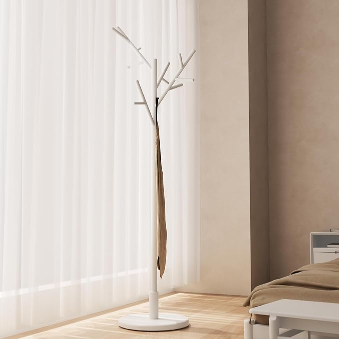 Muwuele Coat Rack, Solid Wood Coat Rack Freestanding