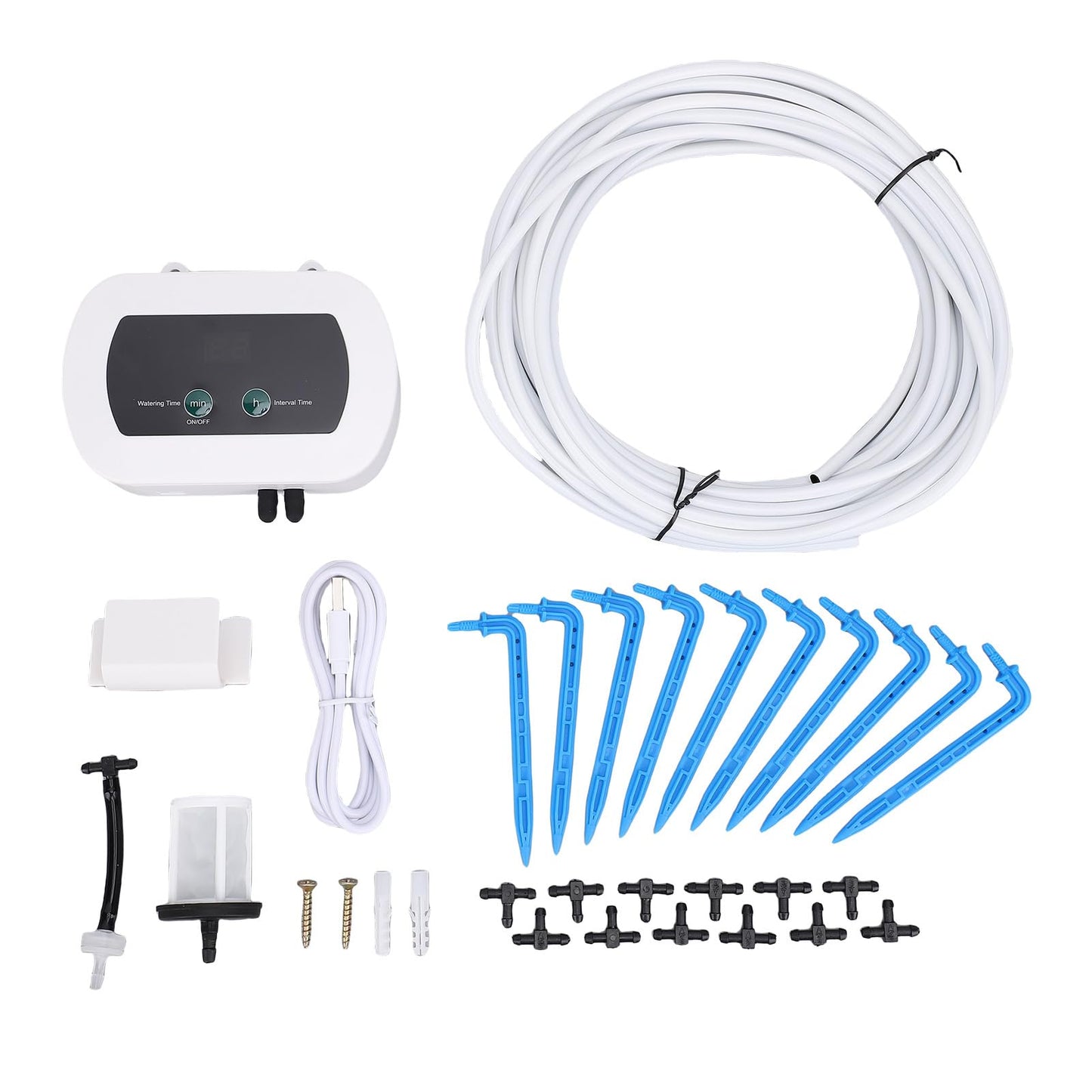 Smart Automatic Watering System Plant Waterer Drip Irrigation Kit Programmable Timer 400ml Flowrate for Indoor Outdoor Garden Farm ABS 10m Hose 10 Potted Plants