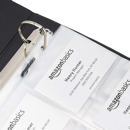 Amazon Basics 9 Sleeve Card Protectors Binder Sheet - 500-Pack, Clear