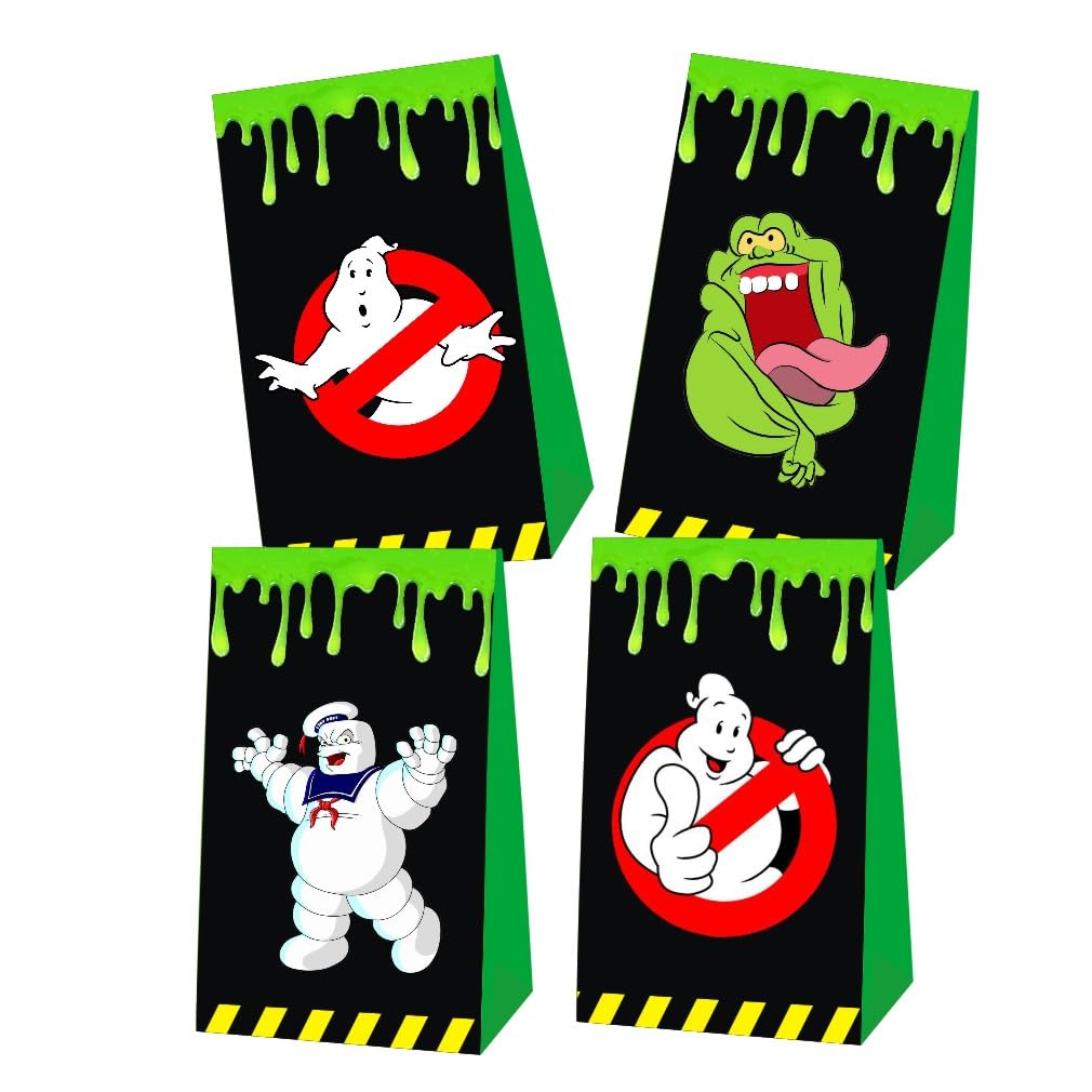SDONY 12pcs Ghost Party Favor Gift Bags Goodie Bags, Ghost Party Supplies for Kids Birthday Decorations