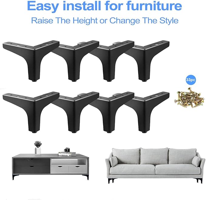 AODIOU Furniture Legs Modern Feet: Couch Legs Replacement Set of 8