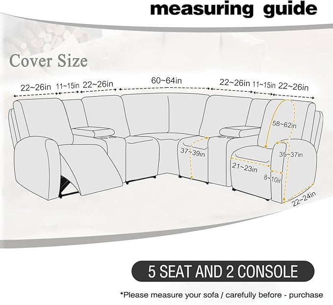ALIECOM 100% Waterproof Recliner Sectional Couch Covers L Shape Stretch Corner