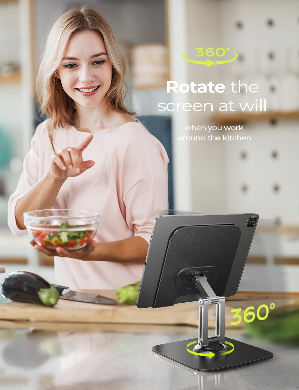 LISEN for iPad Stand Holder Adjustable Tablet Stand for Desk, 2026 Kids for iPad Accessories Rotating Display Stand PC Office Accessories for Desk Women Gifts Kindle Tablet PS Switch iPhone 11"-4.7"
