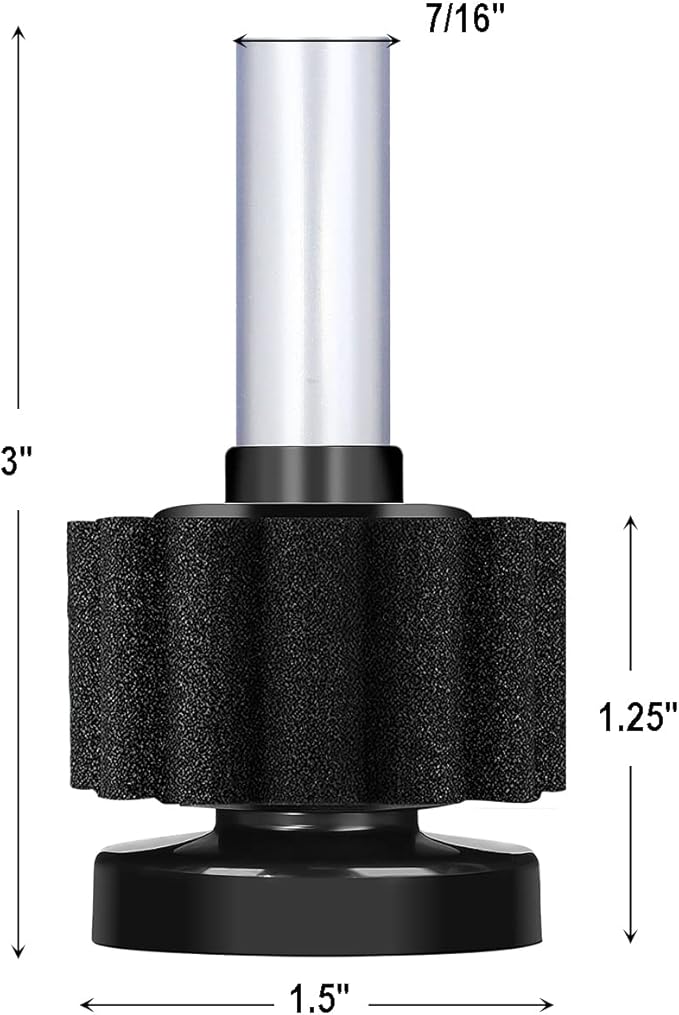 AQUANEAT 3pcs Mini Aquarium Sponge Filter, Quiet Fish Tank Bio Foam Filter, with Airline Tubing, up to 2Gal