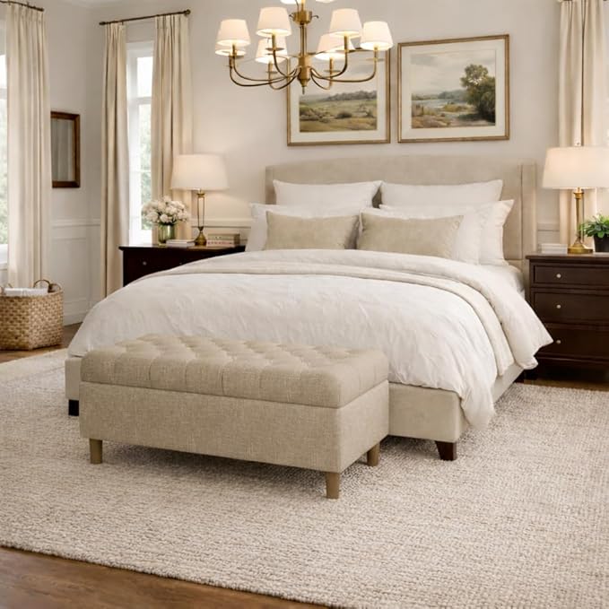 Homepop Home Decor | Tufted Ainsley Button Storage Ottoman Bench