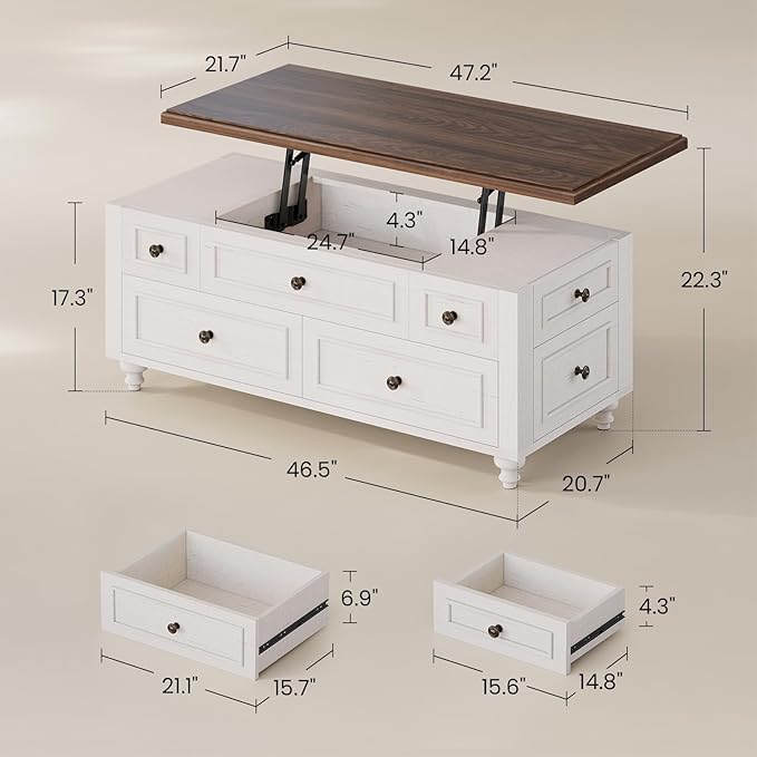 47.2" Lift Top Coffee Table