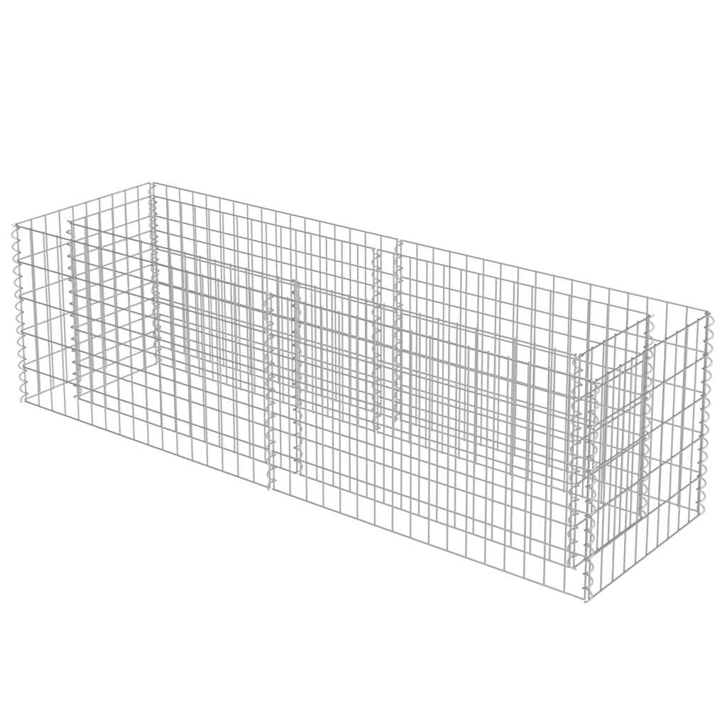 Gabion Raised Bed Silver Galvanized Steel 70.9 x 19.7 x 19.7 in, Gardening, Pots & Planters, 143559