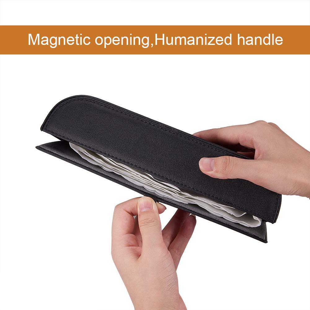 AuMoHall Black Tissue Box Cover PU Leather Rectangular Tissue Holder for Home Car Office Decor (NO Paper Towel)