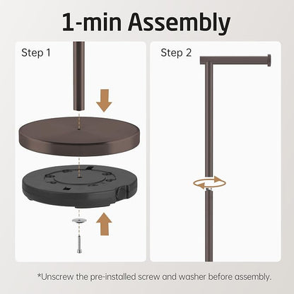 KES Bronze Toilet Paper Holder Stand 26" H, Toilet Roll Holder Free Standing with Heavy Weighted Base, 18/8 Stainless Steel, BPH283S66-BB