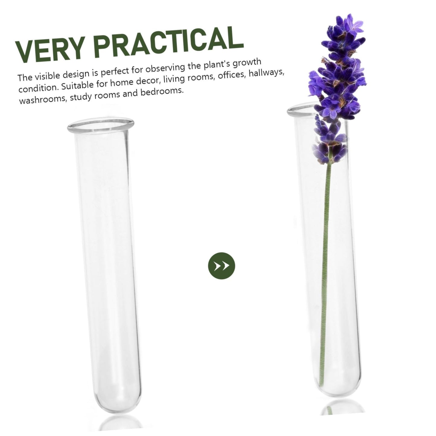 Cabilock 4pcs Glass Hydroponic Propagation Tubes for Plants Small Test Tube Vase Terrarium Container for Desktop Water Plants Floral Decor