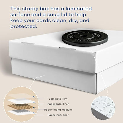 Fageverld 4-Pack Trading Card Storage Box, 3200 Count Cardboard 4 Row Card Box for MTG TCG Baseball Sports Cards Collection, Top loader Storage Boxes, includes Card Dividers & Stoppers