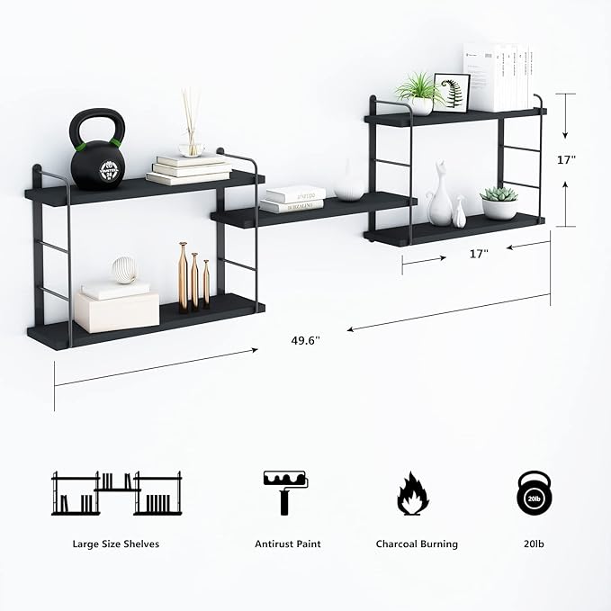 MXCSE Wall Shelves, Wall Mounted Bookshelves, DIY Floating Shelves