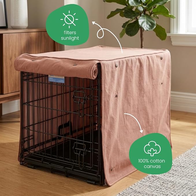 Molly Mutt Kyoto Dog Crate Cover, GOTS-Certified 100% Organic Cotton Canvas Cover for Dog or Puppy Kennel and Cage, Washable, Free of Harmful Chemicals, X-Large, Fits 42"x28"x31" Crate