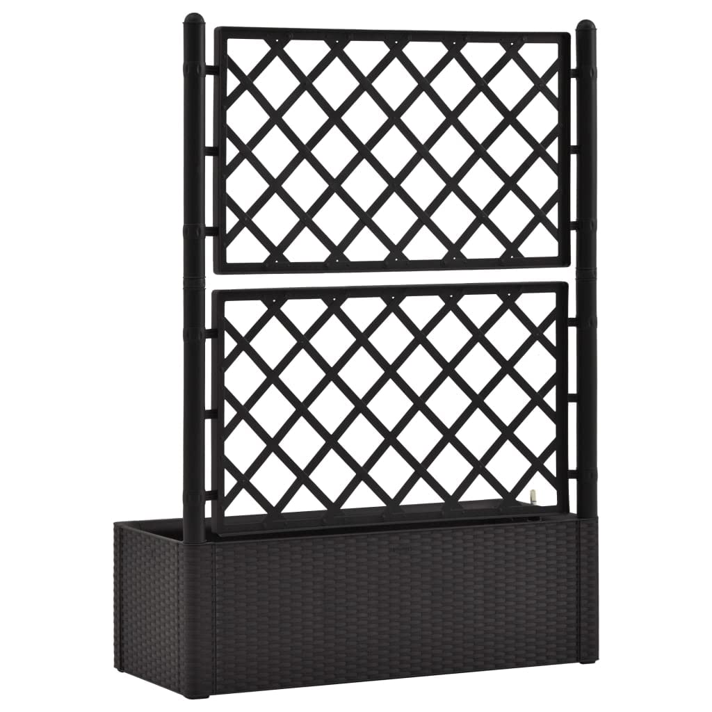 MNISDFL Metal Garden Planter Crop Bed Garden Planters Outdoor Planters Garden Raised Bed with Trellis and Self Watering System Anthracite Raised Flower beds for Growing Vegetables and Flowers